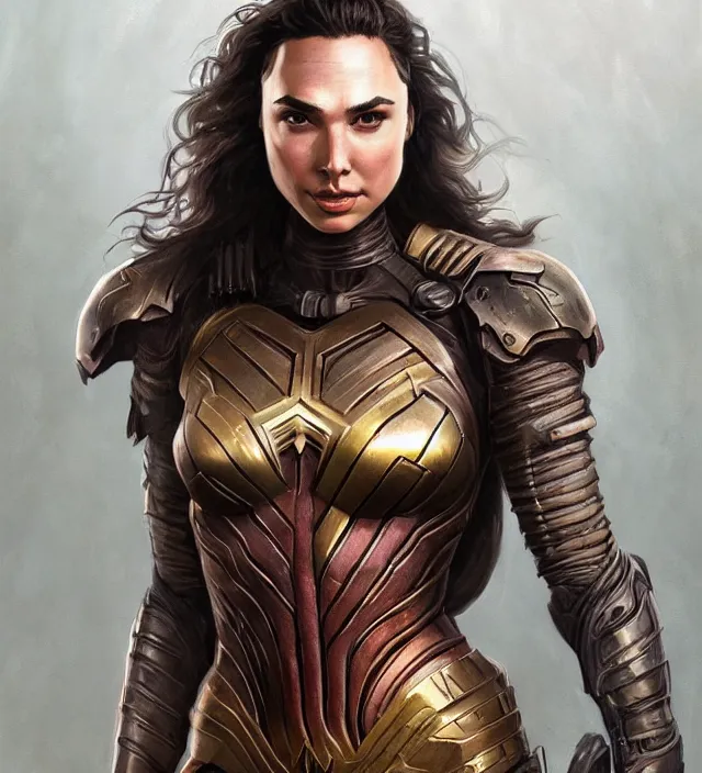 Prompt: detailed portrait of gal gadot as doomguy, attractive, beautiful, fantasy, intricate, elegant, highly detailed, digital painting, artstation, concept art, matte, sharp focus, illustration, art by aenaluck, artgerm and roberto ferri and greg rutkowski, epic fantasy, digital painting