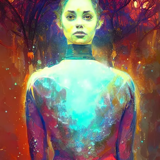 Image similar to skill magic deepdream guard girl from the back radiating a glowing aura by ismail inceoglu dragan bibin hans thoma, perfect face, fine details, realistic shaded, fine - face, pretty face