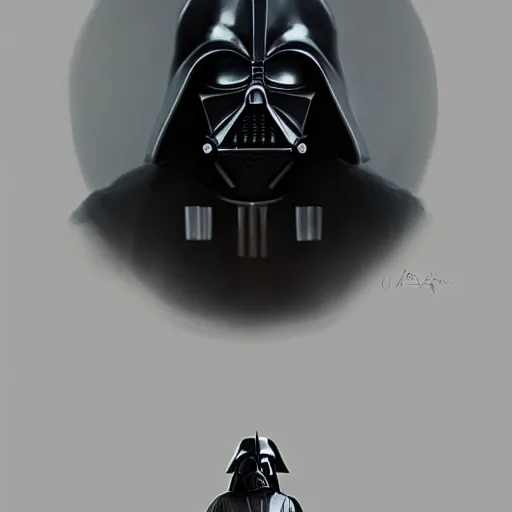 Image similar to cinematic portrait of dog that looks like darth vader, concept art, mars ravelo and greg rutkowski, artstation