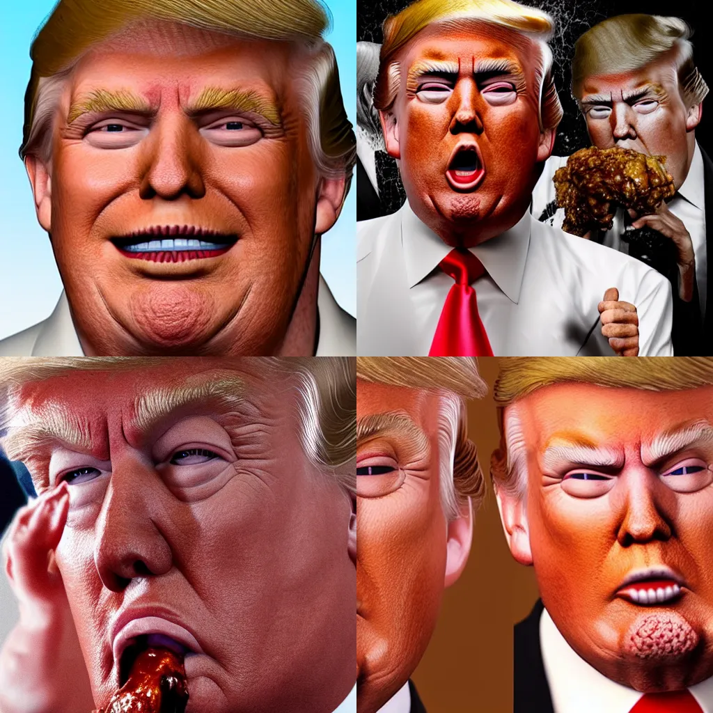 Donald Trump With Skin Like Kentucky Fried Chicken Stable Diffusion 