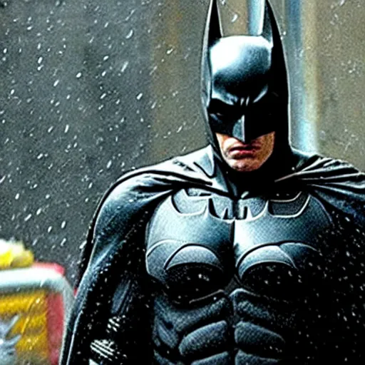 Prompt: batman having a cold shower, in the film, the dark knight, christopher nolan