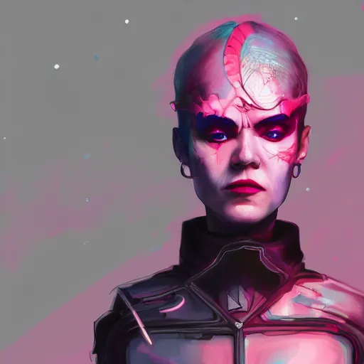 Prompt: wide shot of Grimes as a highly detailed super villain character, trending on artstation, concept matte