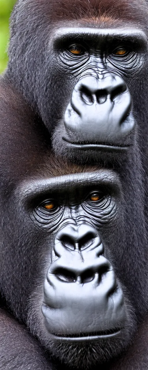Prompt: Gorilla head portrait.