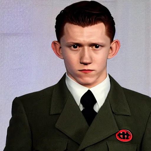 Image similar to tom holland as adolf hitler