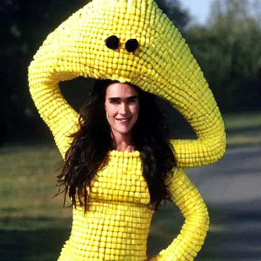 Image similar to jennifer connelly wearing a corn costume