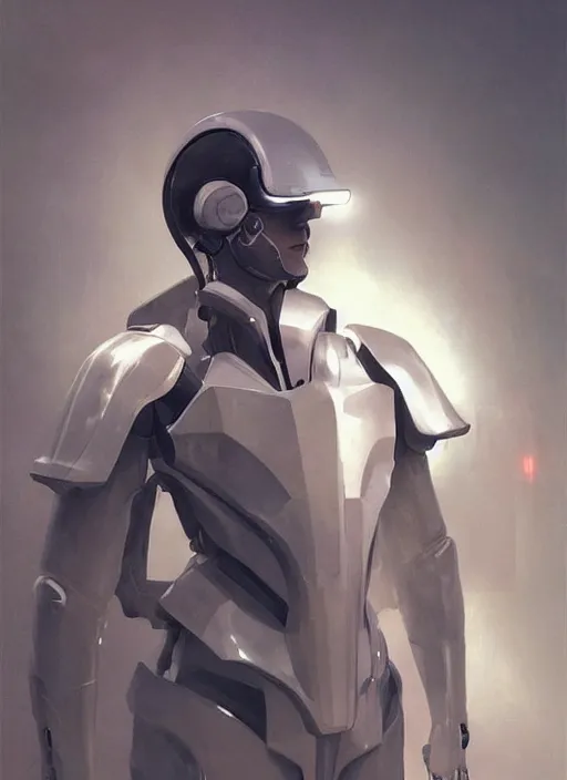 Image similar to exoskeleton future fashion futurism as thufir hawat, human computer, VR headset, cyber augmentation implant, digital art from artstation by Ruan Jia and Mandy Jurgens and Artgerm and william-adolphe bouguereau