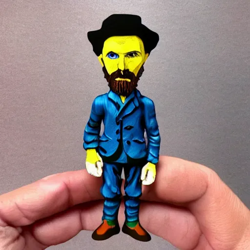 Image similar to vincent van gogh stop motion vinyl action figure, plastic, toy, butcher billy style