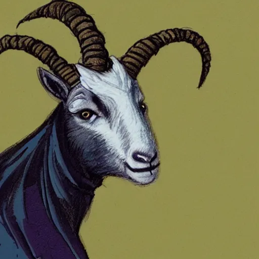 Prompt: a witch as a goat, concept art