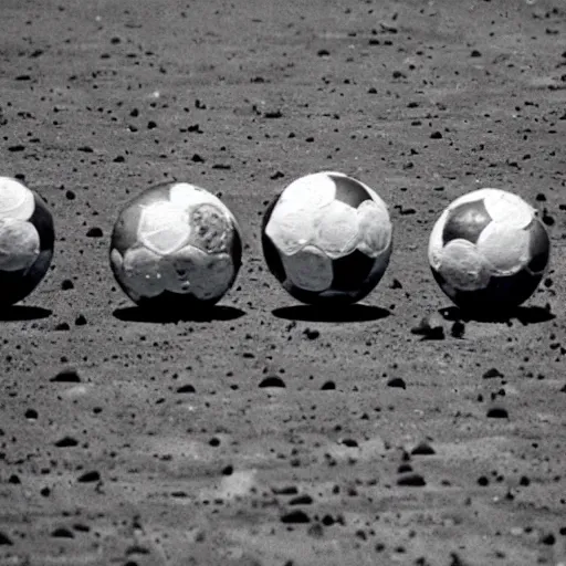 Prompt: a million footballs hit the moon at the same time photography.
