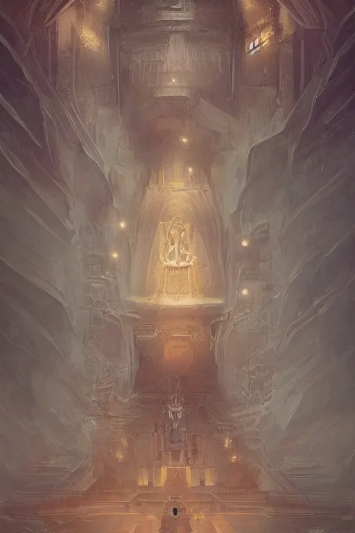 Prompt: intricate, amazing, modernism, retro vintage and romanticism, painting by natelle quek or ramon gutierrez, soft color palette, stability, cinematic, highly detailed, space sci - fi of ancient religion