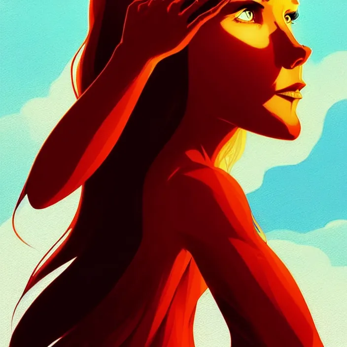 Prompt: style artgerm, joshua middleton, diego fazio, beautiful kristen bell with dark red dress, very long orange hair, symmetrical face, symmetrical eyes, fire powers fire swirling, detailed, volcano setting, cinematic lighting