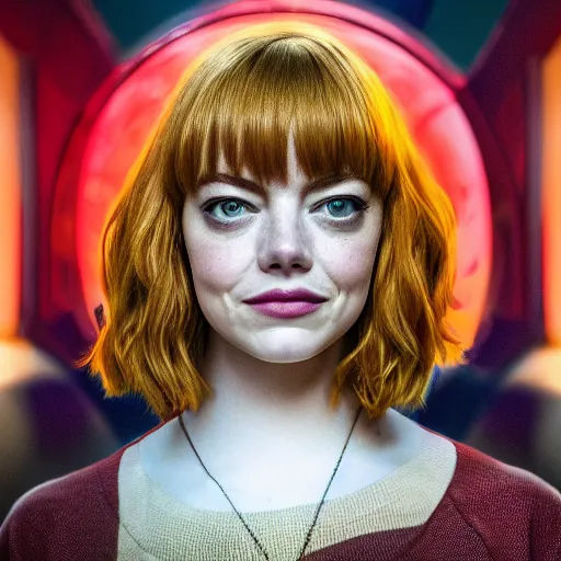 Prompt: Emma Stone in Stranger Things, XF IQ4, 150MP, 50mm, f/1.4, ISO 200, 1/160s, natural light, Adobe Lightroom, DxO Photolab, Corel PaintShop Pro, rule of thirds, symmetrical balance, depth layering, polarizing filter