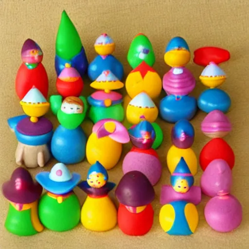 Prompt: colorful clay toys of fairies for children, best seller, popular toys