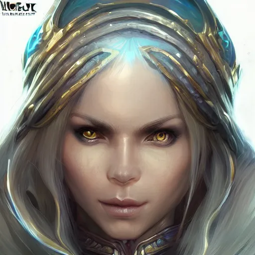 Prompt: world of warcraft human female character portrait, close up, concept art, intricate details, highly detailed photorealistic portrait by michael komarck, adam hughes, seseon yoon, artgerm and warren louw