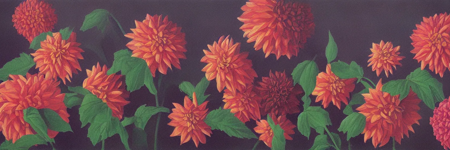 Prompt: dahlia painting magritte