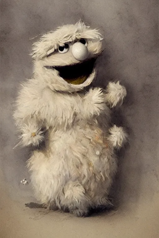 Image similar to ( ( ( ( ( cookie monster. muted colors. ) ) ) ) ) by jean - baptiste monge!!!!!!!!!!!!!!!!!!!!!!!!!!!