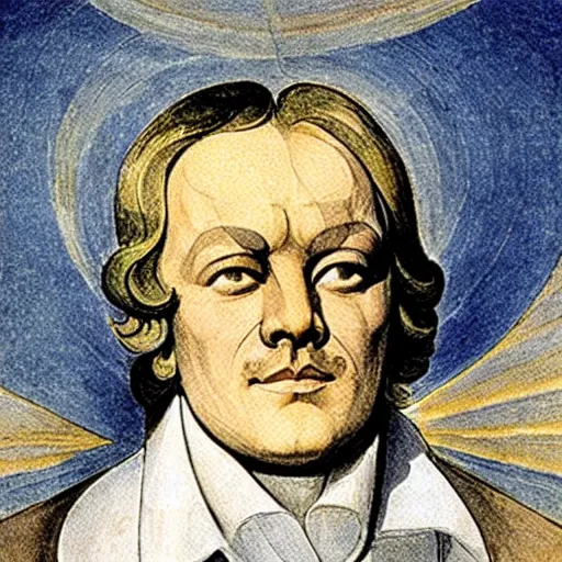 Prompt: thankful man, portrait by William Blake