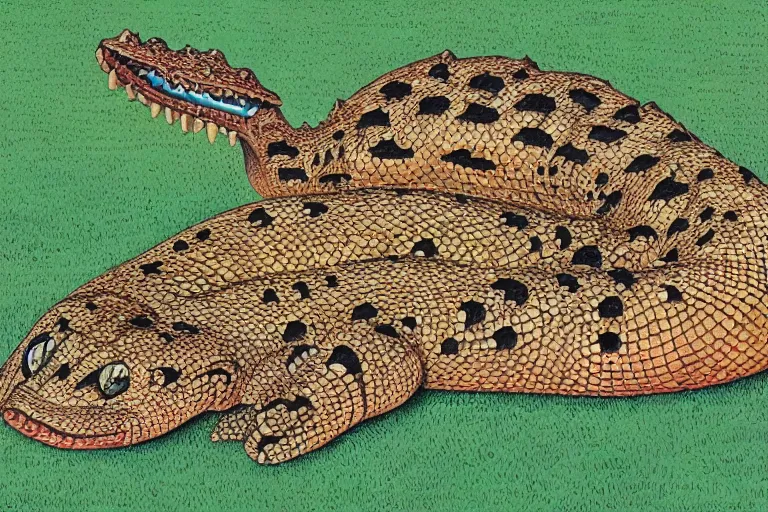 Prompt: illustration of a human alligator woman crocodile egg from codex seraphinianus art by Luigi Serafini