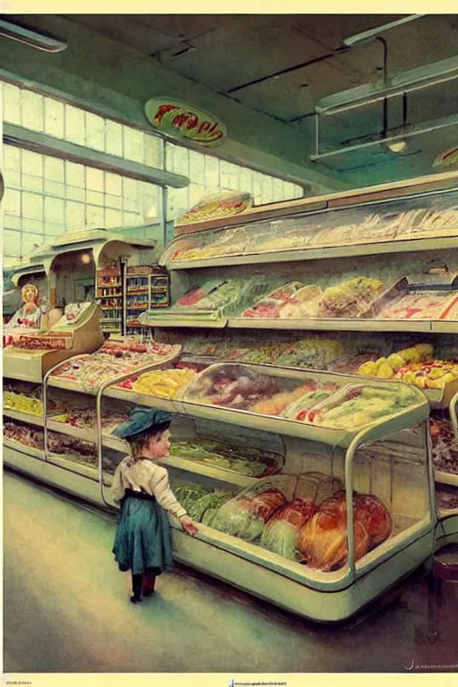 Image similar to ( ( ( ( ( 1 9 5 0 s retro future android grocery store interior. muted colors. childrens layout, ) ) ) ) ) by jean - baptiste monge,!!!!!!!!!!!!!!!!!!!!!!!!!