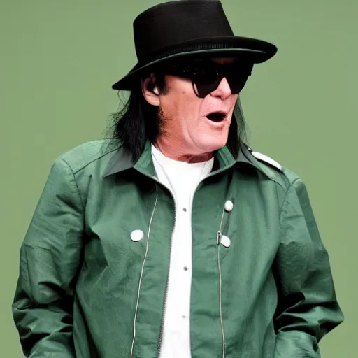 Image similar to Udo Lindenberg wearing a green jacket