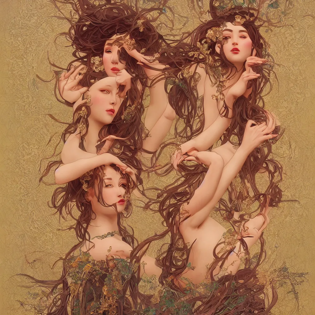 Prompt: seductive goddess dancing in the desert, symmetrical face, fantasy, surreal, intricate and very beautiful and elegant, highly detailed, digital painting, trending on artstation, concept art, smooth and sharp focus, illustration, art by tan zi and ayanamikodon and alphonse mucha and wlop