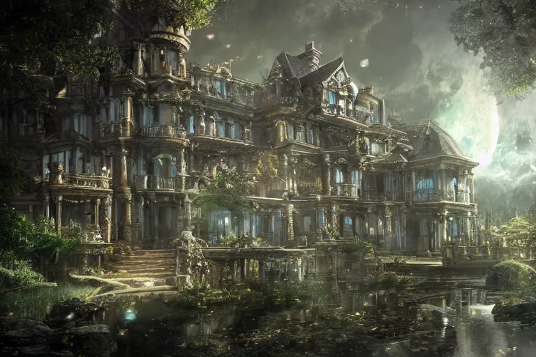 Prompt: the most amazing dream you ever had about mansion of elemental of air, hyper realistic, ambient lighting, concept art, intricate, hyper detailed, smooth, dynamic volumetric lighting, octane, cinematic