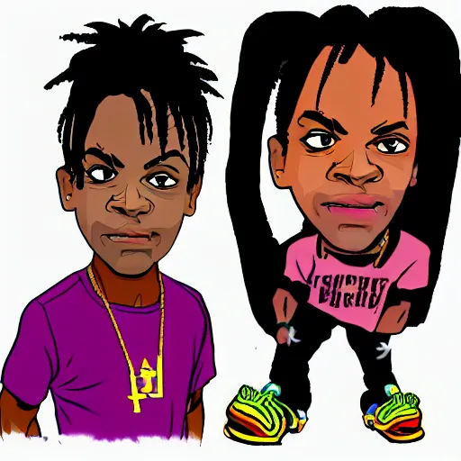 Prompt: ski mask the slump god as a cartoon