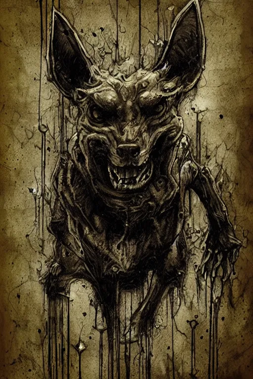 Prompt: hellhound artwork by ben templesmith