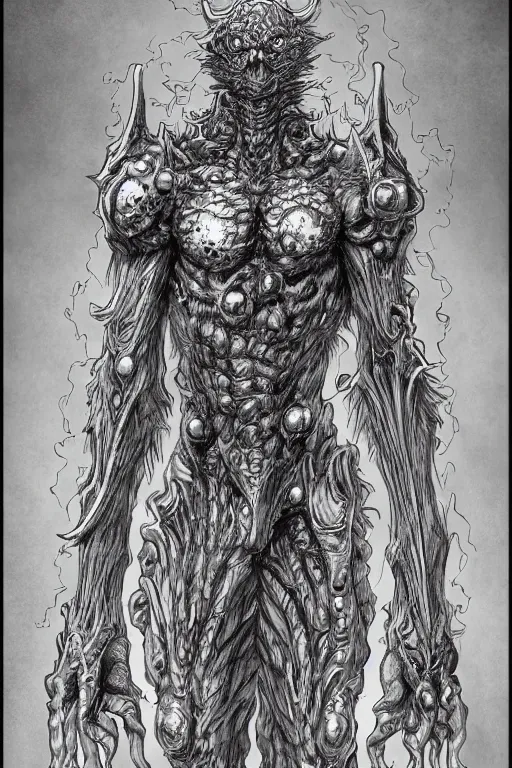 Image similar to pepper humanoid figure monster, symmetrical, highly detailed, digital art, sharp focus, trending on art station, kentaro miura manga art style