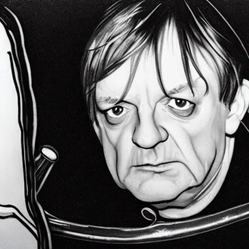 Image similar to mark e smith swimming deep under the ocean, picture taken from submarine, highly detailed, 4 k