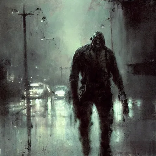 Prompt: killer croc jeremy mann painting