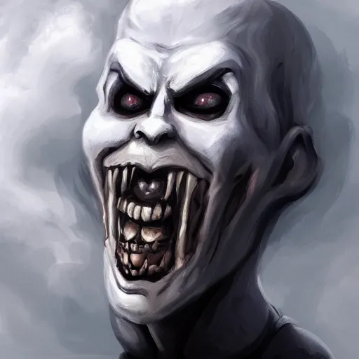 Prompt: cloud homogeneous to a human face, grinning sinisterly, pareidolia art style, trending on artstation, 4 k quality