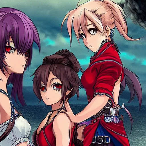 KREA  a serious stare down between two rival idols detailed anime art