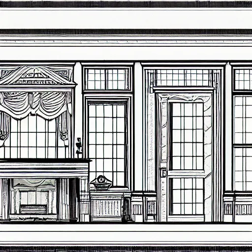 Image similar to interior blueprint of a mansion