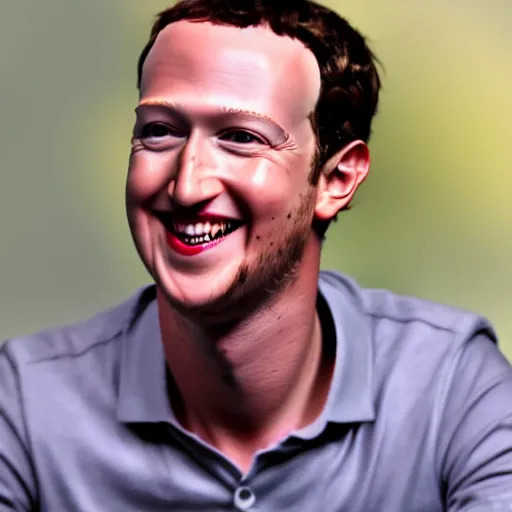 Prompt: mark zuckerburg akward smiling, highly detailed, high quality, hd, 4 k, 8 k, canon 3 0 0 mm, professional photographer, 4 0 mp, lifelike, top - rated, award winning, realistic, sharp, no blur, edited, corrected, trending
