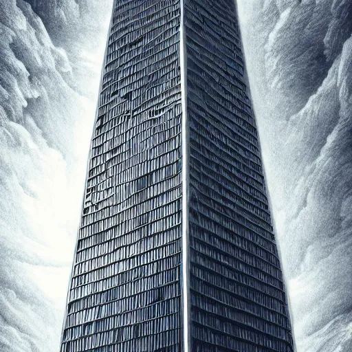 Prompt: illusions, parallel worlds, horror, abstract art, skyscraper, artstation hq, in style of simon c page