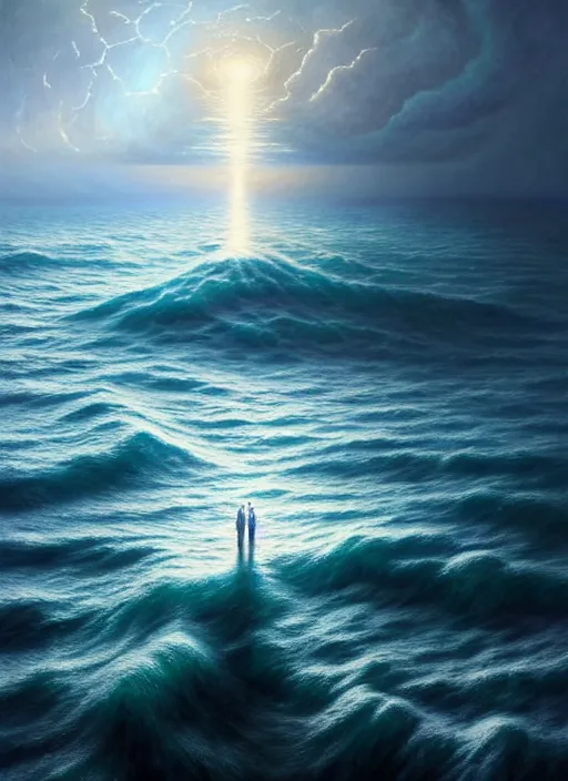 Image similar to A hyper-detailed 3d render like a Oil painting of the Ocean’s dream of The Upward Spiral, surrealism!!!!! surreal concept art, lifelike, photorealistic, digital painting, aesthetic, smooth, sharp focus, Artstation HD, by Greg Rutkowski, Chris Tulloch McCabe, Valentina Remenar and Asher Duran,