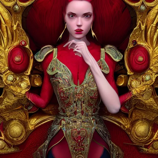 Image similar to princess of ruby, ornate, intricate, hyper detailed, stunning, 4 k, octane render