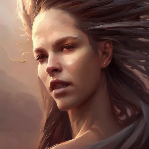 Image similar to a beautiful portrait of a wind goddess by Greg Rutkowski and Raymond Swanland, Trending on Artstation, ultra realistic digital art