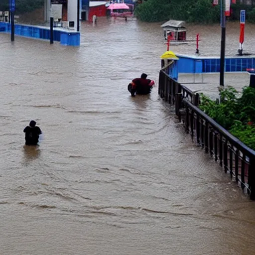 Image similar to heavy rain with flood in south korea