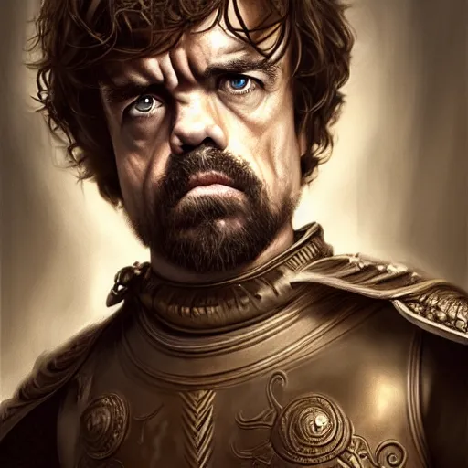 Prompt: peter dinklage as maximus, digital painting, extremely detailed, 4 k, intricate, brush strokes, mark arian, artgerm, bastien lecouffe - deharme