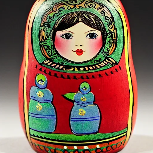 Image similar to matryoshka doll drawn by john tenniel