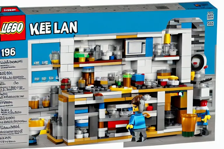 Prompt: kitchen meth lab 1 9 8 5 lego set