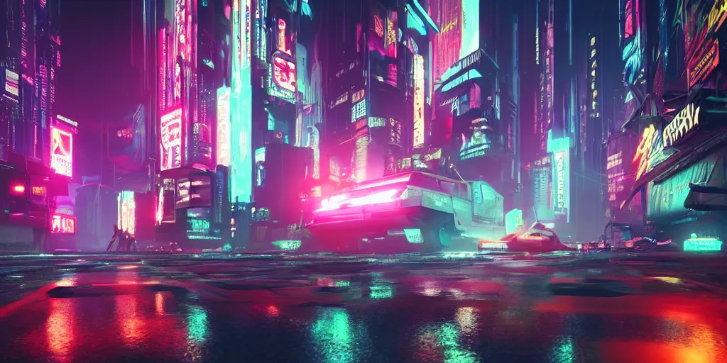 Image similar to cyberpunk blade runner city neon night video game artstation 8k