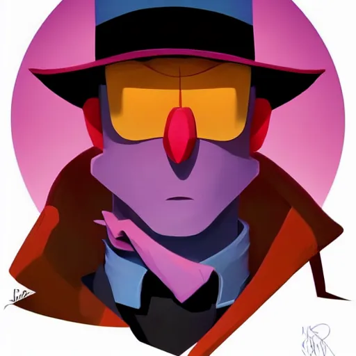 Image similar to face icon stylized minimalist darkwing duck, loftis, cory behance hd by jesper ejsing, by rhads, makoto shinkai and lois van baarle, ilya kuvshinov, rossdraws global illumination