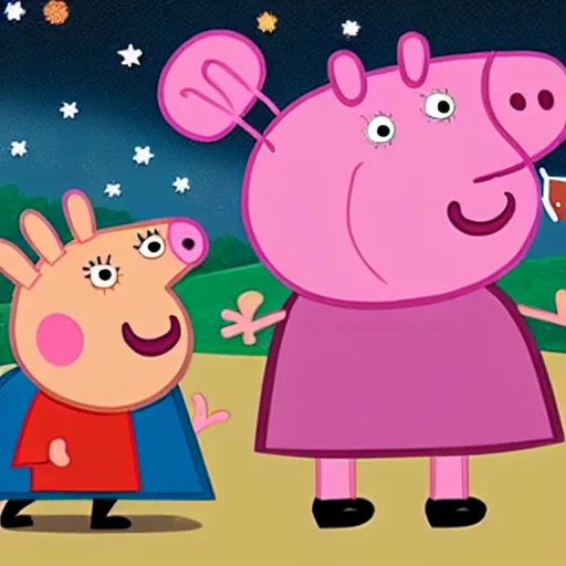 Prompt: a comic book featuring peppa pig