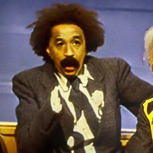 Image similar to NBA broadcast of Albert Einstein as an NBA all-star