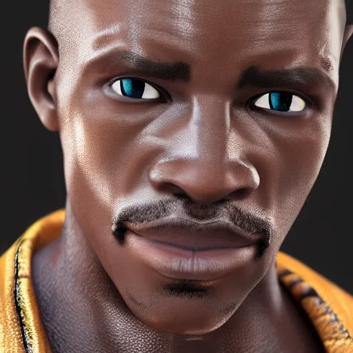 Image similar to east african man, with twists for hair, extremely detailed, intricate, 4 k