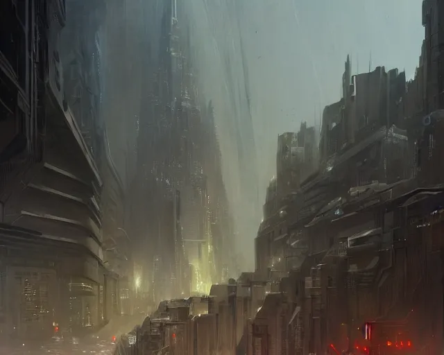 Image similar to great city at the end of time after the Great Warping, a sci-fi digital painting by Greg Rutkowski and James Gurney, trending on Artstation