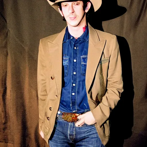 Prompt: Alex Turner wearing a cowboy hat